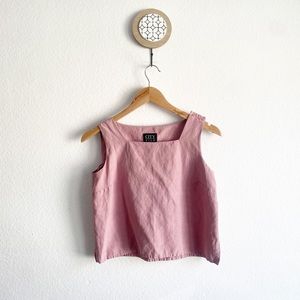 Vintage 90’s City Silk & Linen Blend Pink Mauve Silk Blend Crop Top